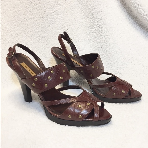 𝅺chinese Laundry Suzana Leather Studded Sandal Heel - Picture 1 of 8